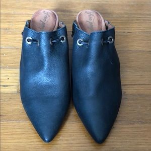Free people black leather mules